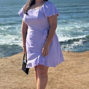 Lavender Puff Sleeve Dress